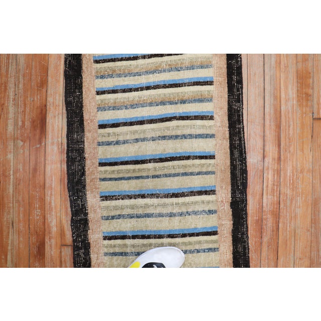 Shabby Chic Turkish Deco Minimalist Runner, Mid-20th Century - 2' x 4'5" For Sale - Image 14 of 18