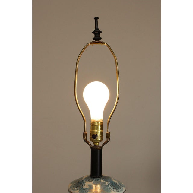 Blue Marbro Lamp Company Asian Style Porcelain Table Lamp For Sale - Image 8 of 12