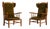 1970s Brown Wood Pair of Lounge Chairs For Sale