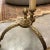 Italian Tall Side Table With Stone Top and Metal Decoration For Sale - Image 9 of 11