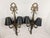 Rococo Vintage Ornate Gold-Tone Two-Light Wall Sconces With Shades - Pair For Sale - Image 3 of 18