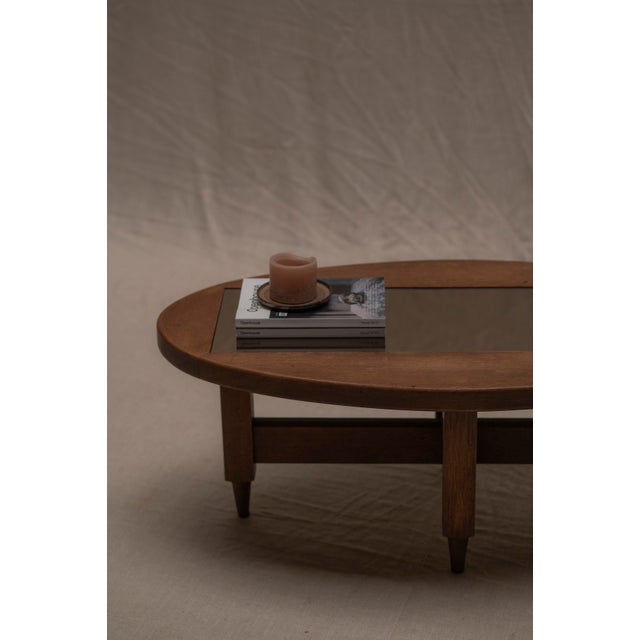 Wood French Brutalist Coffee Table by Guillerme & Chambron, 1960s For Sale - Image 7 of 12