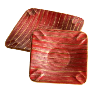 Vintage Mid Century Modern 1960's Sgraffito Italian Pottery Ashtrays - a Pair