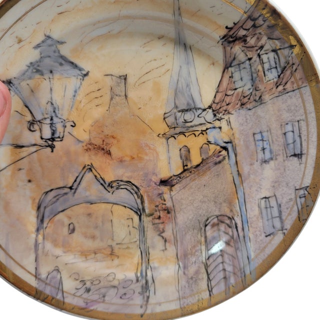 Set of 3 Vintage C1970s Old Riga Porcelain Dishes Hand Painted by Milda Kalnina Brutane (1903-1979) For Sale - Image 17 of 17