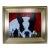 Framed Boston Terrier Dog Portrait With Star Wars Figurines Oil Painting For Sale
