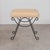 French Panoplie Iron Loop Stool, Yellow Linen For Sale - Image 3 of 10