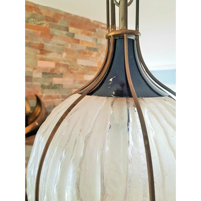 Glass Ball Pendant Lamp by Angelo Brotto, Italy, 1960s For Sale - Image 13 of 18