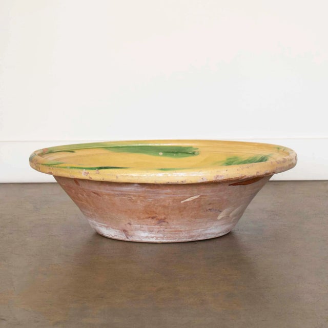 19th Century 19th Century Spanish Yellow and Green Lebrillo Bowl For Sale - Image 5 of 9