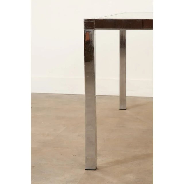 Mid-Century Glass & Chrome Dining Table in the Manner of Baughman For Sale - Image 11 of 13