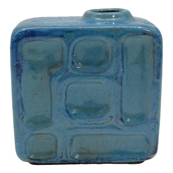 Mid-Century Geometric Vase in Glazed Ceramics, Germany, 1950s For Sale