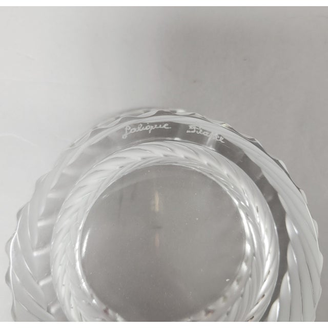 Art Deco Lalique "Smyrne" Blown Glass Ashtray – Clear and Frosted Swirl Design For Sale - Image 3 of 3