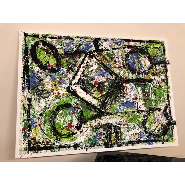 Textile Original Abstract Painting - Acrylic on Canvas For Sale - Image 7 of 9
