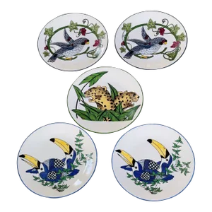 2000s Philippe Deshoulieres Limoges France Bread and Butter Plates - Set of 5
