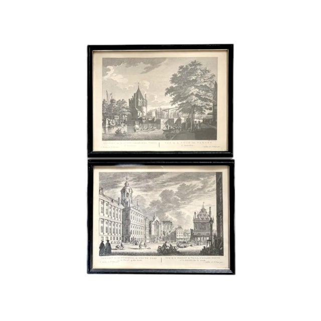 A pair of vintage, c. 1940s-1950s copies of 18th-century gravures or engravings by P. Fouquet as part of his series of...