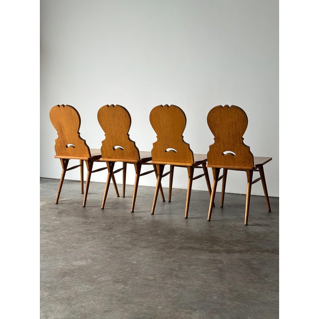 Swiss Alpine Stabelle Oak Dining Set, Mid-Century — Set of 5 For Sale - Image 17 of 18