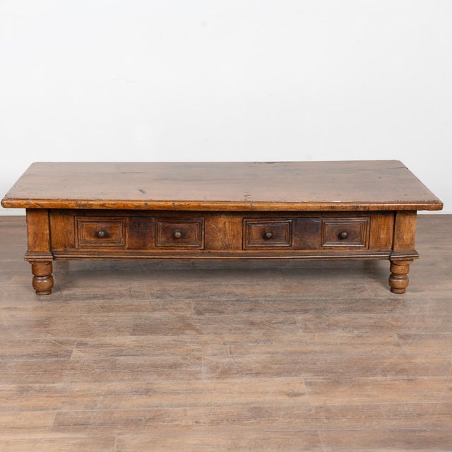 French Provincial 19th Century French Oak Two Drawer Coffee Table For Sale - Image 3 of 15