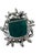 American Vintage Sarah Coventry Brooch With Emerald and Clear Rhinestones For Sale - Image 3 of 5