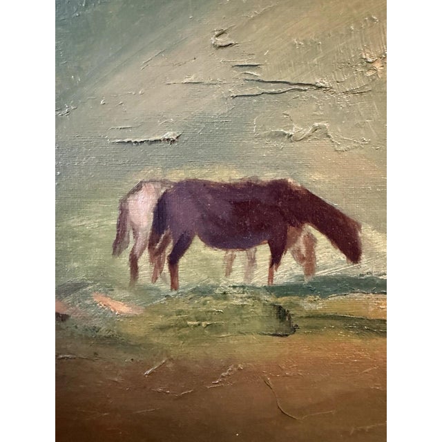 Carl-Axel Acking Axel Johannes Ulmer, Landscape with Horses, Oil Painting on Canvas For Sale - Image 4 of 13