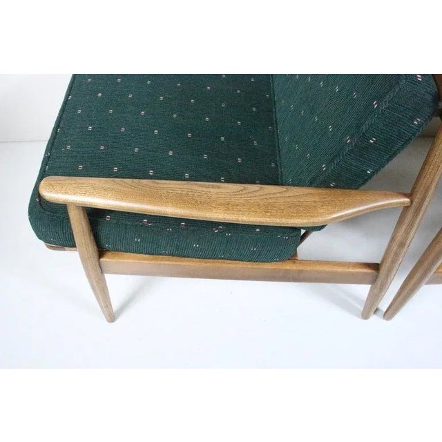 Dark Green Danish Modern Viko Baumritter Walnut Lounge Chairs, 1950s - a Pair For Sale - Image 8 of 13