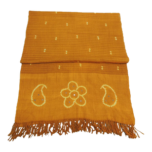 Orange and Yellow "Shibori" Style Cotton Scarf