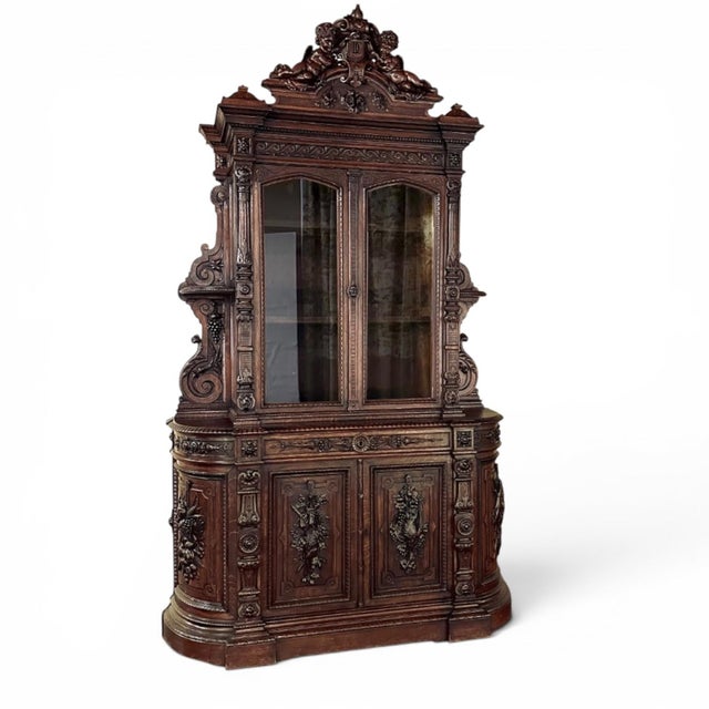 Grand 19th Century French Renaissance Revival Bookcase Signed by Sculptor Benjamin Deguil For Sale In Baton Rouge - Image 6 of 18