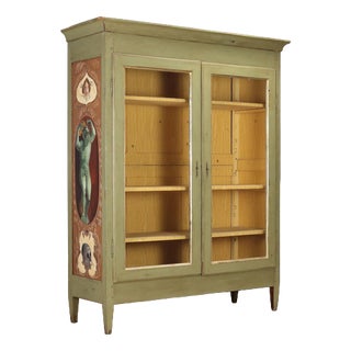 Directoire Wardrobe in Lacquered and Painted Walnut For Sale