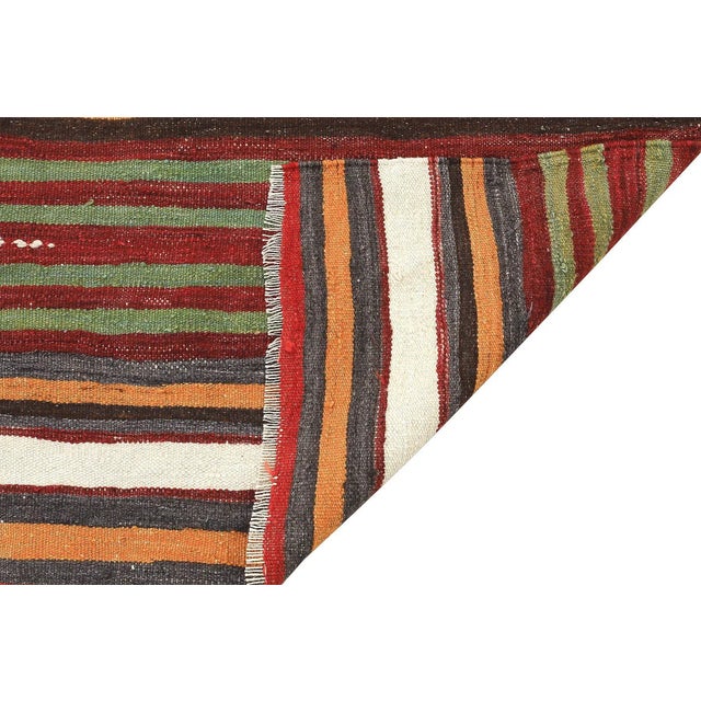 Mid 20th Century Mid 20th Century Striped Vintage Turkish Kilim Rug For Sale - Image 5 of 7