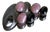 Vintage Mid Century Modern Sterling Silver Rhodochrosite Black Onyx Brooch 1960s For Sale