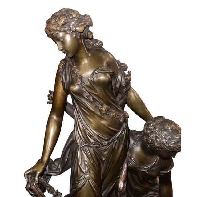 A finely cast 19th-century French patinated bronze figural group after Claude Michel, known as Clodion (1738–1814), based...