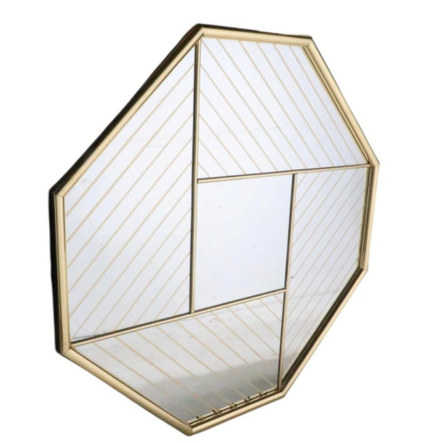 Late 20th Century Groovy 1980's Octagonal Wall Mirror For Sale - Image 5 of 6