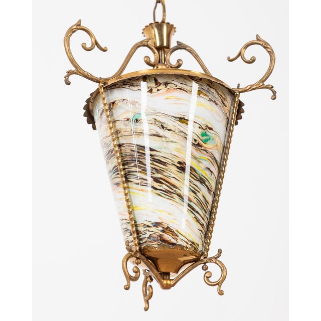 1950s Italian Lantern in Multicolored Glass, 1950s For Sale - Image 5 of 10