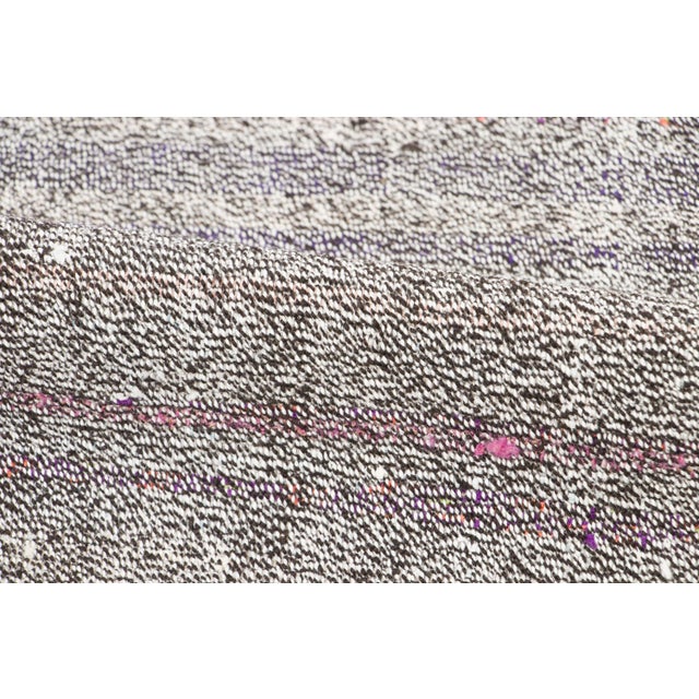 Traditional Vintage Chaput Kilim Wool Runner With Textural Stripes by Rug & Kilim, 1950-1959 For Sale - Image 3 of 9