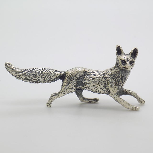 Vintage Italian Handmade Silver Hunting Fox Figurine, Tuscany, 1970s For Sale - Image 4 of 12