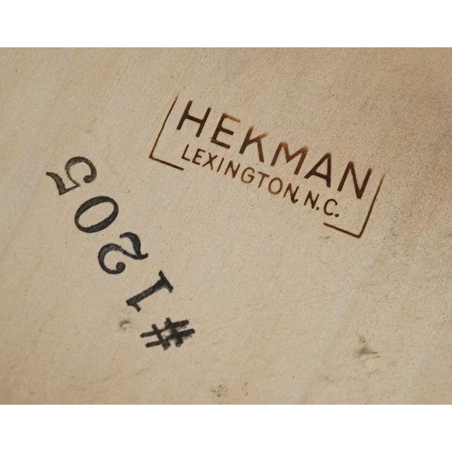 Hekman Furniture Bookmatched Walnut Italian Provincial 20" Hexagonal Storage Accent End Table 1205 For Sale - Image 11 of 11