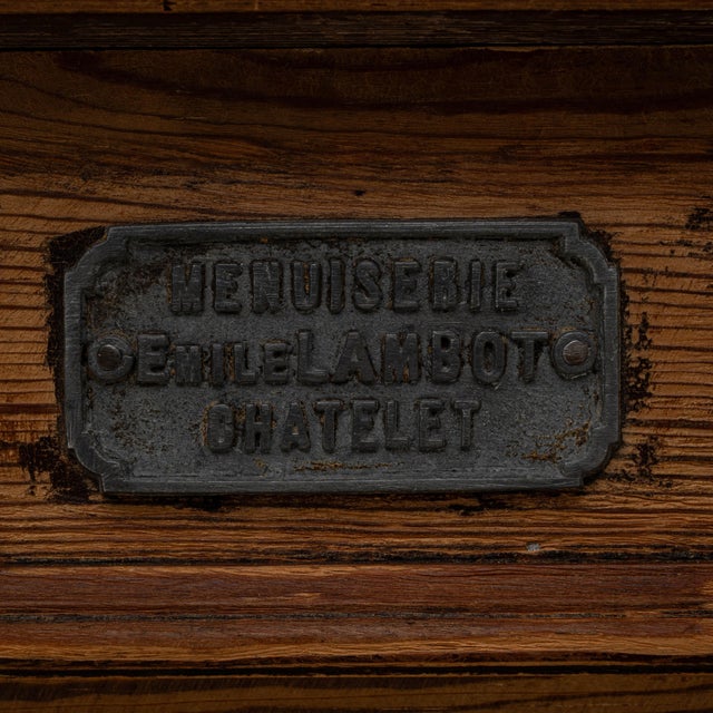 Wood 1900s French Belgian Provincial Wooden Shop Counter by Emile Lambot, Châtelet For Sale - Image 7 of 18