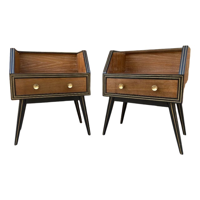 Mid-Century Italian Glass Nightstands, 1960s, Set of 2 For Sale