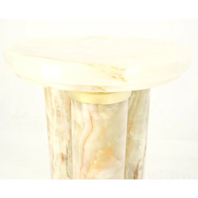 Mid-Century Modern Onyx Tripple Cylinder Base Side Table Stand Pedestal Table For Sale - Image 12 of 13