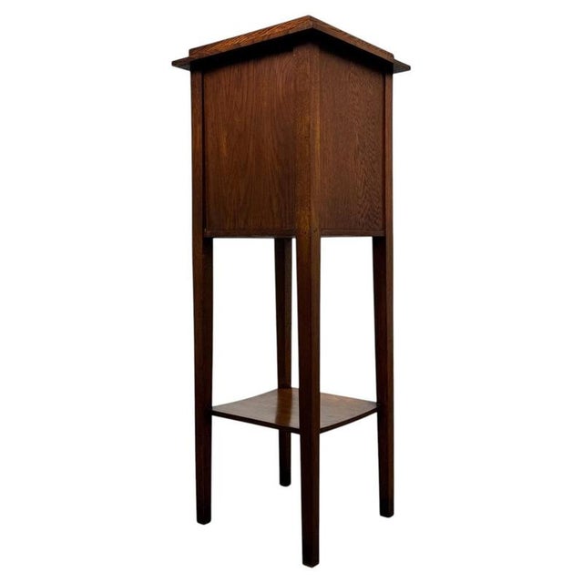 Wood Antique Early 20th Century English Arts and Crafts Oak Cabinet For Sale - Image 7 of 11