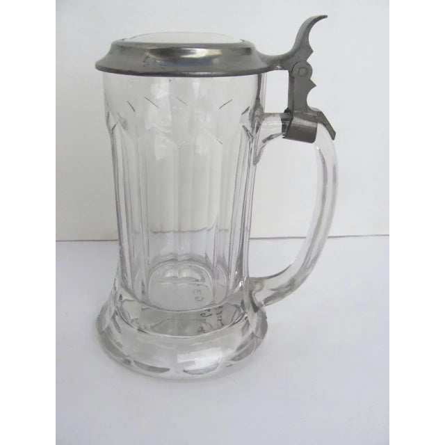 Late 19th Century German Glass Pewter Enamel Stein Mug Tankard Glass For Sale - Image 5 of 11