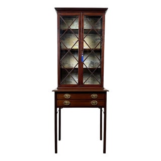 Antique English Georgian Mahogany Display Cabinet, 1700s For Sale
