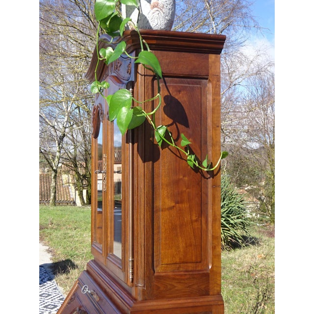 Louis XV Style Display Cabinet with Secretary and Drawers in Walnut, 1960s For Sale - Image 18 of 18