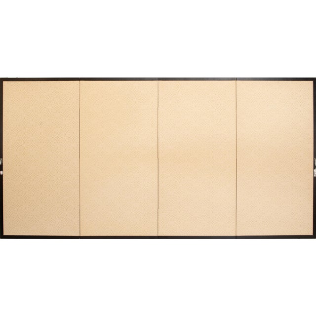 1970-1980s Shōwa Era Japanese Silk Byobu Screen "The Tale of Genji" For Sale - Image 17 of 18