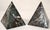 Two Italian green marble and onyx Pyramid Objects attributed to Lella and Massimo Vignelli for Martinelli Luce. The two...