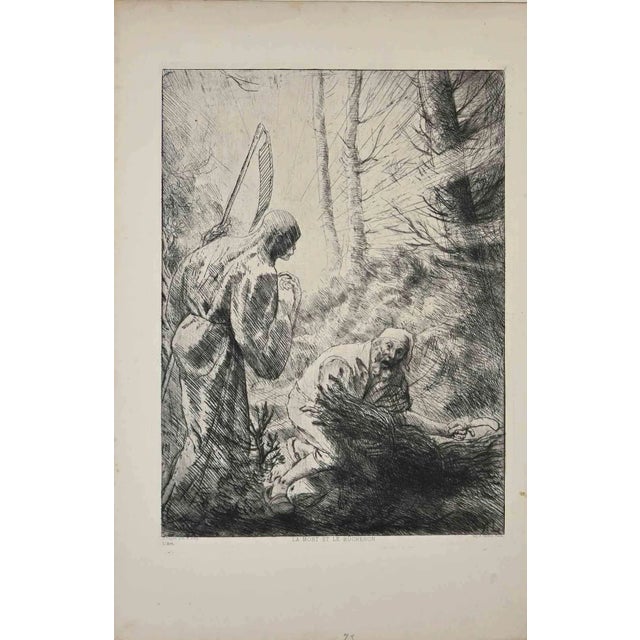 Alphonse Legros, Death and the Lumberjack, Original Etching, 1876 For Sale - Image 3 of 3