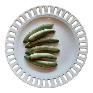 Italy Peas on a Plate Trompe l'Oeil Este Ceramiche Majolica For Sale