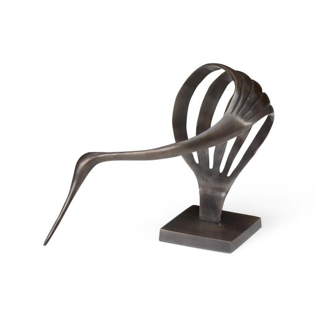 Contemporary Wildwood Bronze Stylized Crane For Sale - Image 3 of 3