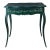 Antique Louis XV Style Hand Painted Green Desk With Morning Glory Floral Motif For Sale