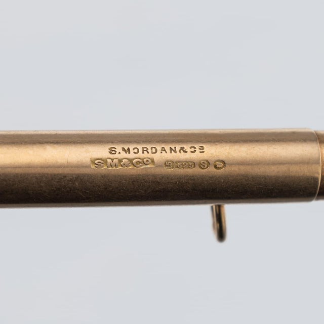 Antique English 15k Gold Mechanical Pencil from Sampson Mordan Co., 1914 For Sale - Image 9 of 10