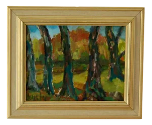 Gustav, Through the Trees, 1960s, Oil on Canvas, Framed
