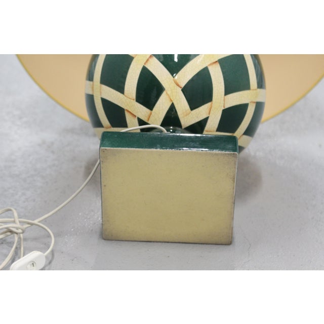 Green and Beige Ceramic Table Lamp, 1970s For Sale - Image 13 of 18